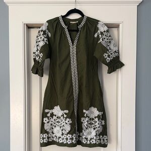 Embroidered Green Dress